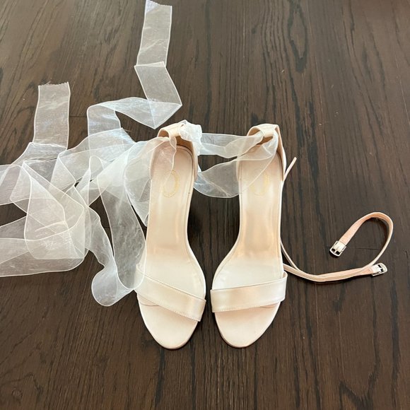 Lovely Bride by Anna bridal sandal shoe organza ribbon Greece sz 40 - Picture 6 of 11